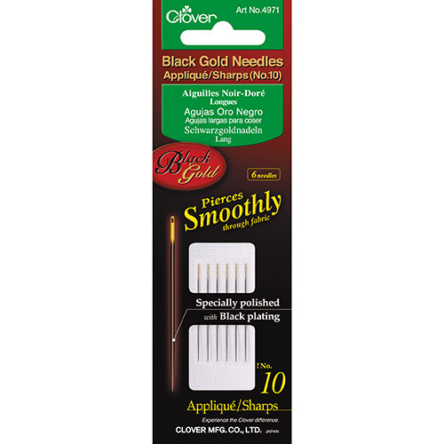 Clover Black Gold Applique Sharps Size 10